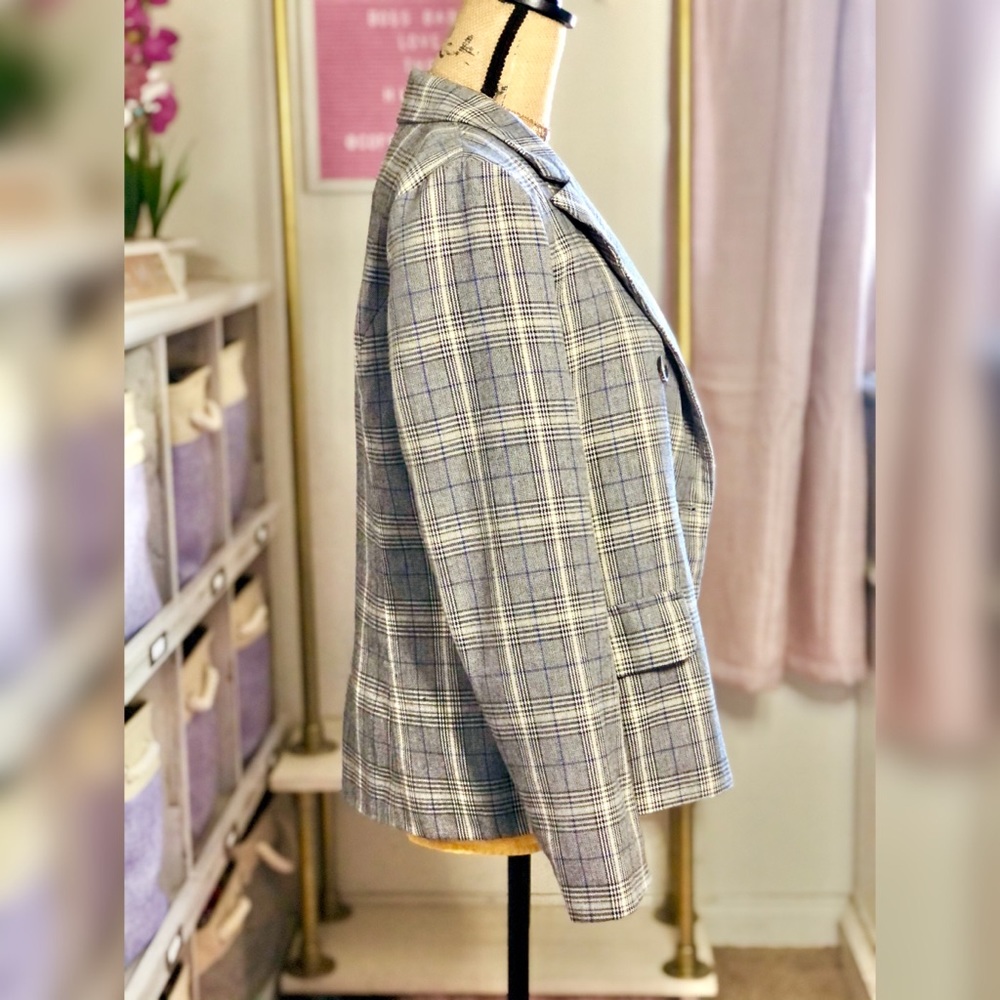 Plaid Jacket Gray Jacket Blazer - image 3